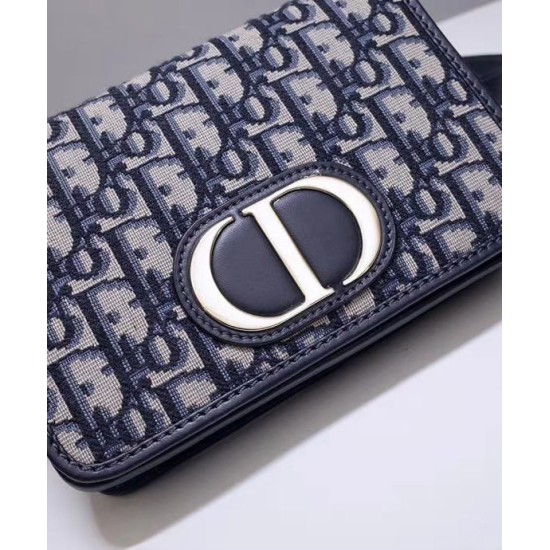 Replica Christian Dior 30 Montaigne 2-In-1 Pouch Dark Blue