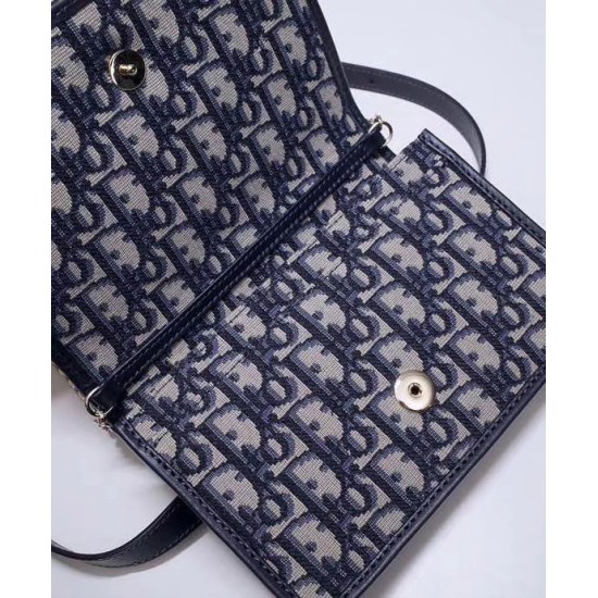 Replica Christian Dior 30 Montaigne 2-In-1 Pouch Dark Blue