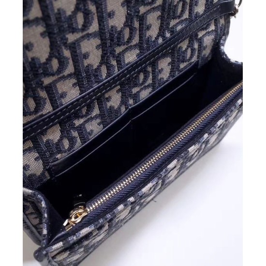 Replica Christian Dior 30 Montaigne 2-In-1 Pouch Dark Blue