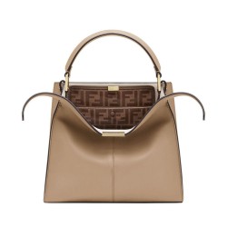 Fake Peekaboo X-lite Medium Leather Bag Khaki Replica