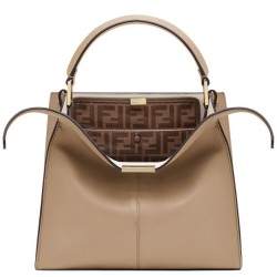 Fake Peekaboo X-lite Medium Leather Bag Khaki Replica