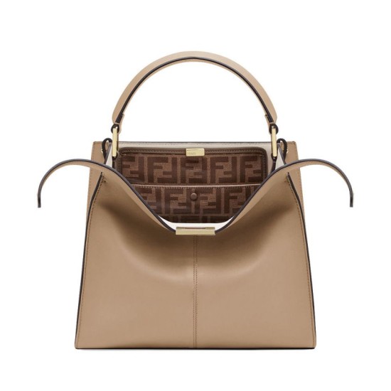 Fake Peekaboo X-lite Medium Leather Bag Khaki Replica