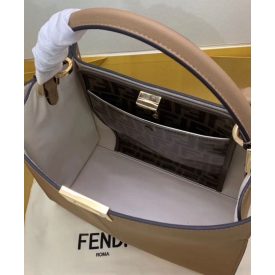 Fake Peekaboo X-lite Medium Leather Bag Khaki Replica