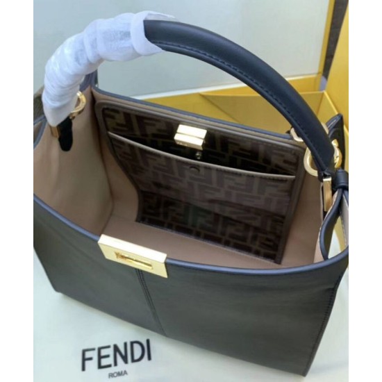 Replica Peekaboo X-lite Medium Leather Bag Black