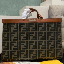 Replica Peekaboo X-tote Canvas bag 8BH374 Coffee Fake Peekaboo X-tote Canvas bag 8BH374 Coffee Replica