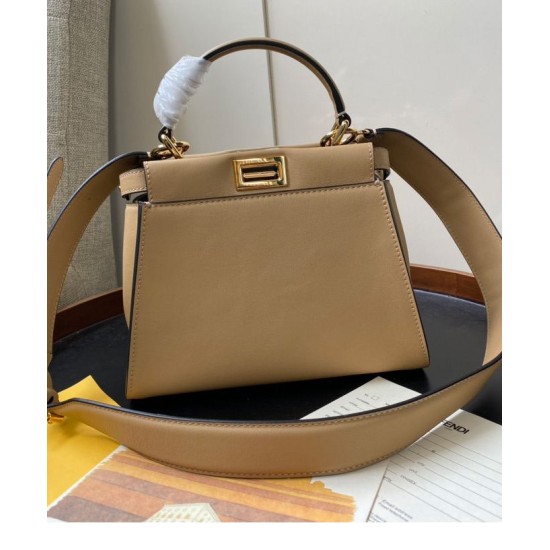 Replica Peekaboo Iconic Mini Leather Bag Apricot