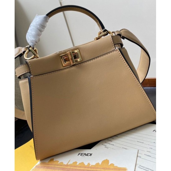 Replica Peekaboo Iconic Mini Leather Bag Apricot