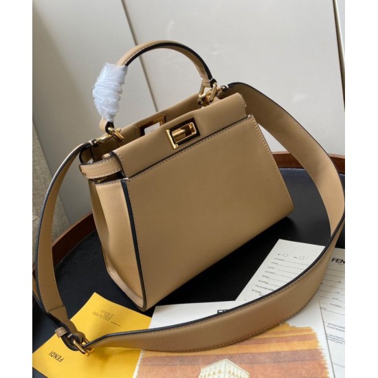 Replica Peekaboo Iconic Mini Leather Bag Apricot