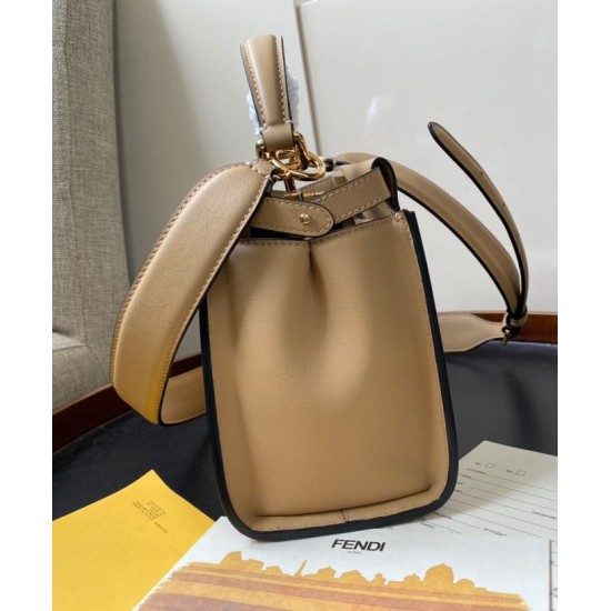 Replica Peekaboo Iconic Mini Leather Bag Apricot