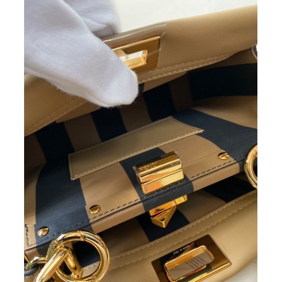 Replica Peekaboo Iconic Mini Leather Bag Apricot