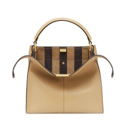 Fake Peekaboo X-lite Medium Leather Bag Apricot Replica