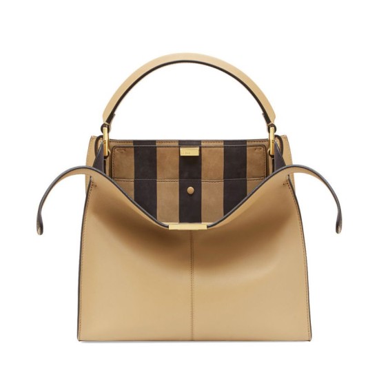 Fake Peekaboo X-lite Medium Leather Bag Apricot Replica
