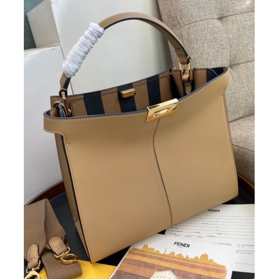 Fake Peekaboo X-lite Medium Leather Bag Apricot Replica