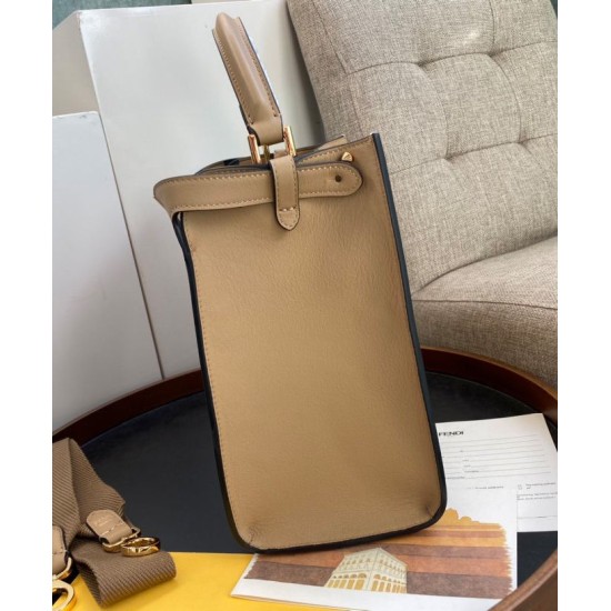 Fake Peekaboo X-lite Medium Leather Bag Apricot Replica