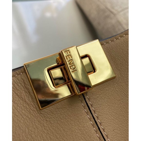 Fake Peekaboo X-lite Medium Leather Bag Apricot Replica