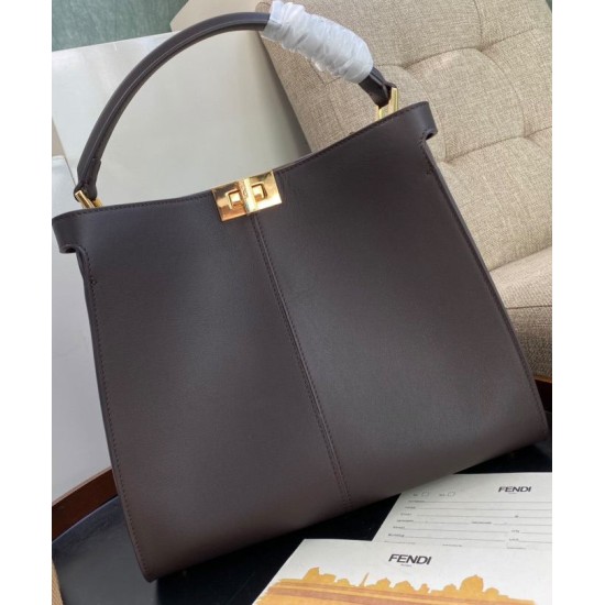 Fake Peekaboo X-lite Medium Leather Bag Dark Coffee Replica Replica Peekaboo X-lite Medium Leather Bag Dark Coffee