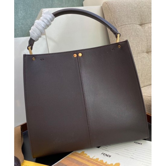 Fake Peekaboo X-lite Medium Leather Bag Dark Coffee Replica Replica Peekaboo X-lite Medium Leather Bag Dark Coffee