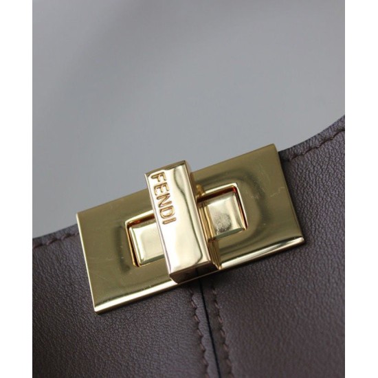 Fake Peekaboo X-lite Medium Leather Bag Dark Coffee Replica Replica Peekaboo X-lite Medium Leather Bag Dark Coffee
