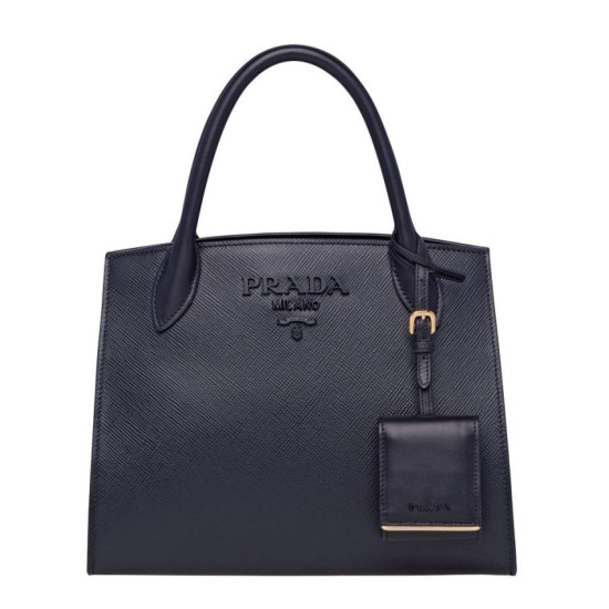 Replica Prada Monochrome Saffiano Leather Bag 1BA156 Dark Blue