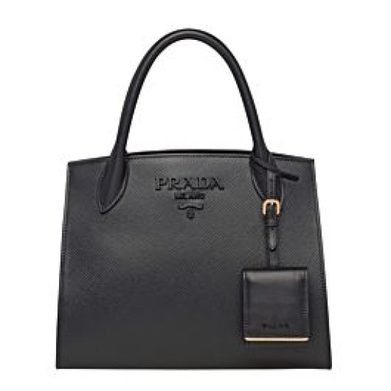 Fake Prada Monochrome Saffiano Leather Bag 1BA156 Black Replica