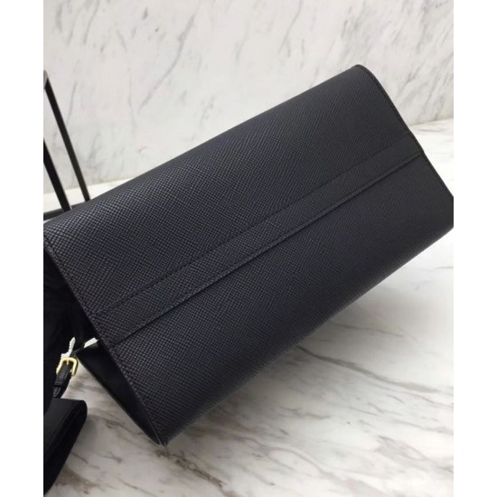 Fake Prada Monochrome Saffiano Leather Bag 1BA156 Black Replica