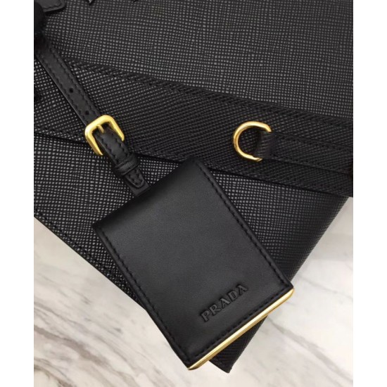 Fake Prada Monochrome Saffiano Leather Bag 1BA156 Black Replica