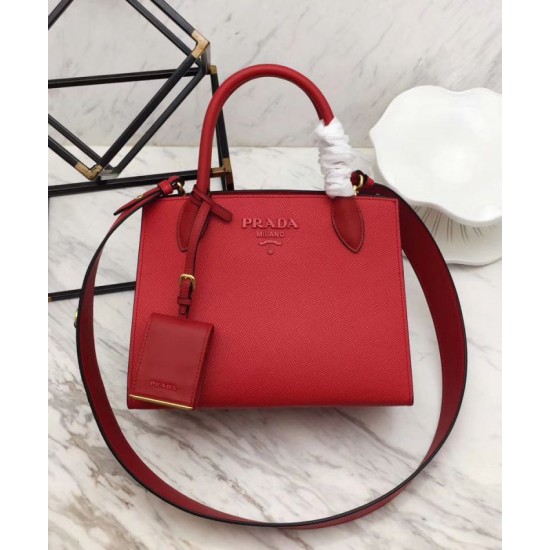 Replica Prada Monochrome Saffiano Leather Bag 1BA156 Red 