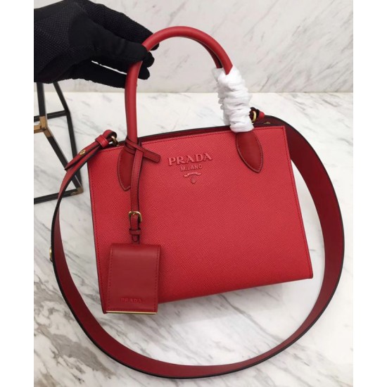 Replica Prada Monochrome Saffiano Leather Bag 1BA156 Red 