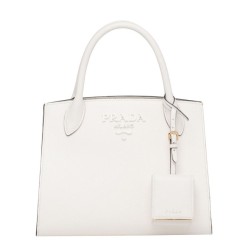 Replica Prada Monochrome Saffiano Leather Bag 1BA156 White