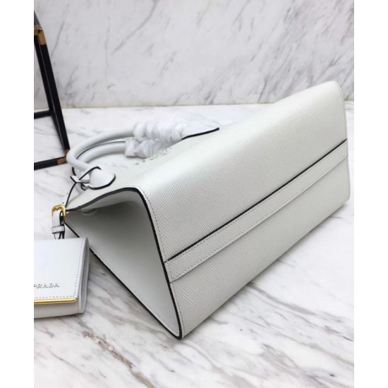 Replica Prada Monochrome Saffiano Leather Bag 1BA156 White