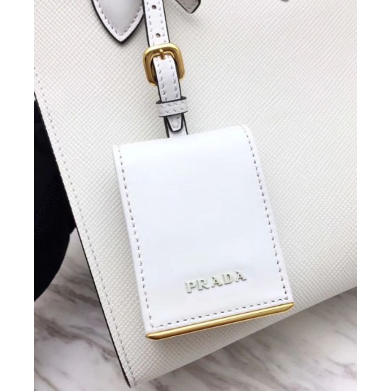 Replica Prada Monochrome Saffiano Leather Bag 1BA156 White