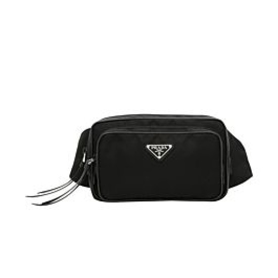 Replica Prada Nylon And Saffiano Fanny Pack 1BL010 Black