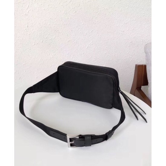 Replica Prada Nylon And Saffiano Fanny Pack 1BL010 Black