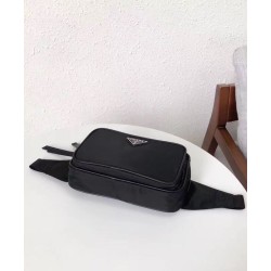 Replica Prada Nylon And Saffiano Fanny Pack 1BL010 Black
