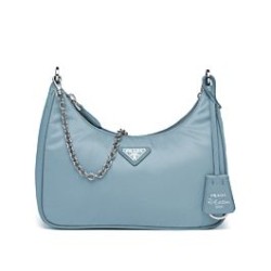 Fake Prada Re-Edition 2005 nylon shoulder bag Light Blue Replica