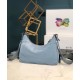 Fake Prada Re-Edition 2005 nylon shoulder bag Light Blue Replica