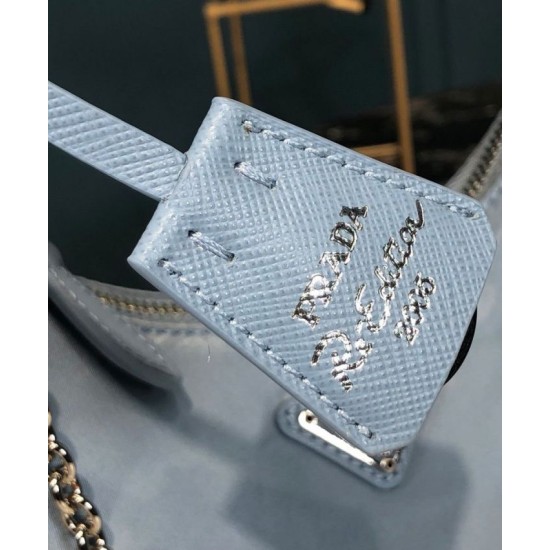 Fake Prada Re-Edition 2005 nylon shoulder bag Light Blue Replica