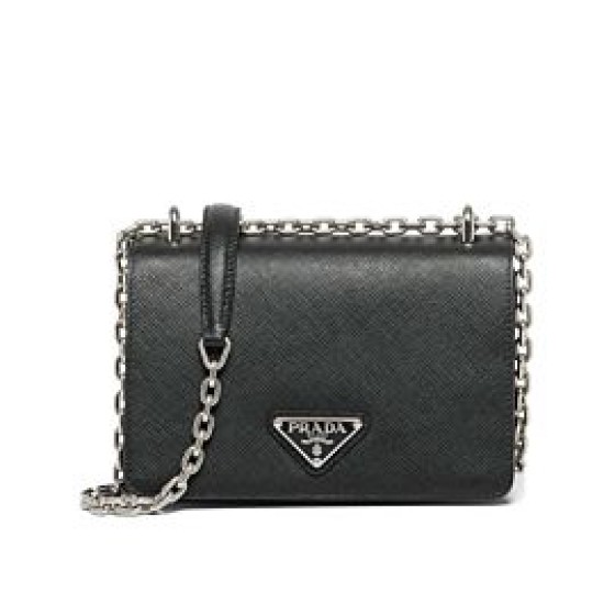 Replica Prada Nylon and Saffiano Leather Shoulder Bag