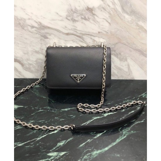 Replica Prada Nylon and Saffiano Leather Shoulder Bag
