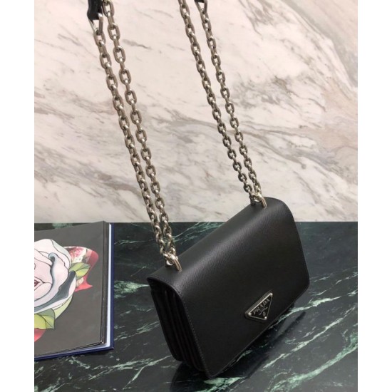 Replica Prada Nylon and Saffiano Leather Shoulder Bag