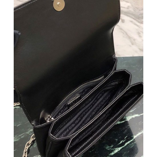 Replica Prada Nylon and Saffiano Leather Shoulder Bag