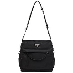 Fake Prada Padded nylon hobo bag 1BC128 Black Replica