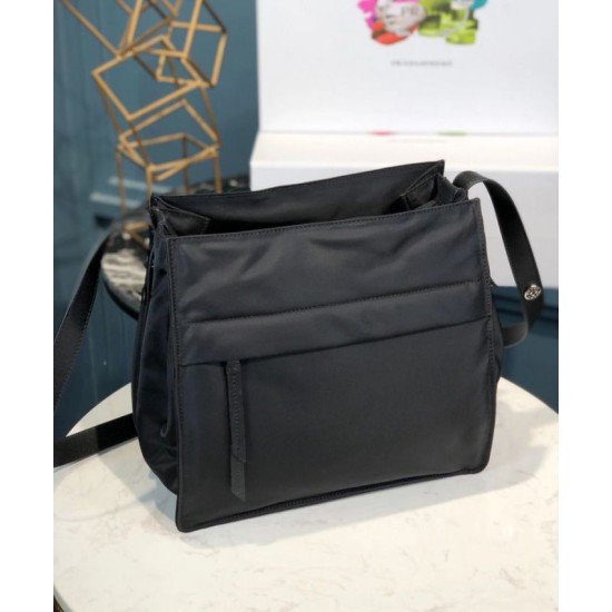 Fake Prada Padded nylon hobo bag 1BC128 Black Replica