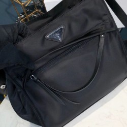 Replica Prada Padded nylon hobo bag 1BC128 Black Fake Prada Padded nylon hobo bag 1BC128 Black Replica