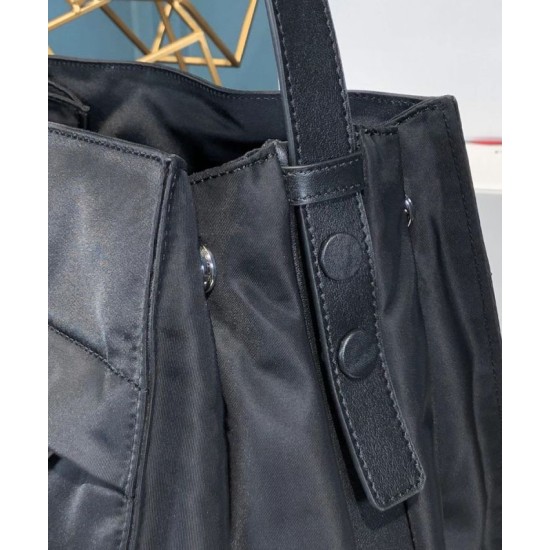 Fake Prada Padded nylon hobo bag 1BC128 Black Replica