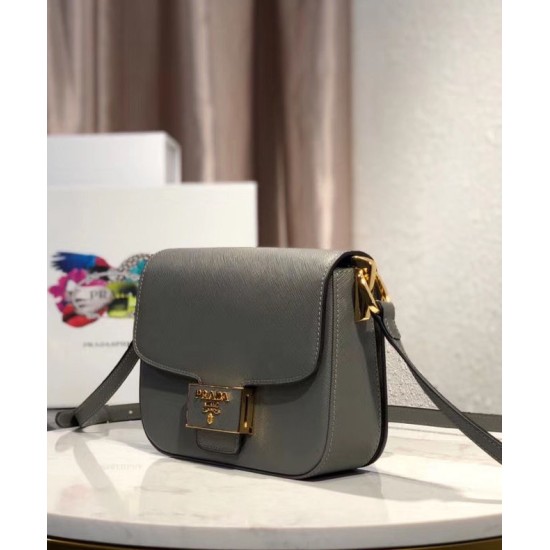 Replica Prada Embleme Saffiano Leather Bag 1BD217 Gray
