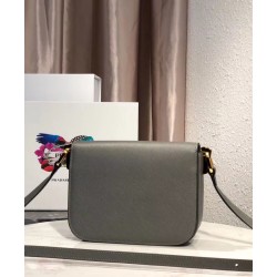 Replica Prada Embleme Saffiano Leather Bag 1BD217 Gray