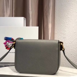 Replica Prada Embleme Saffiano Leather Bag 1BD217 Gray Replica Prada Embleme Saffiano Leather Bag 1BD217 Gray