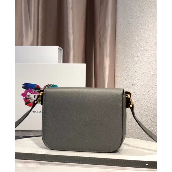 Replica Prada Embleme Saffiano Leather Bag 1BD217 Gray