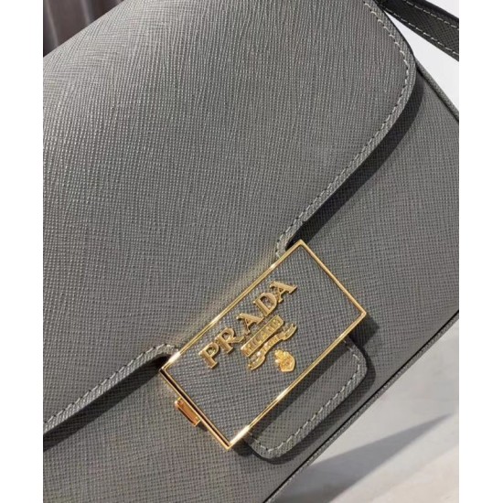 Replica Prada Embleme Saffiano Leather Bag 1BD217 Gray
